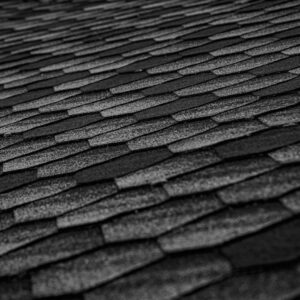 Black hexagonal roof shingles