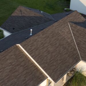 aerial view of a shingled roof